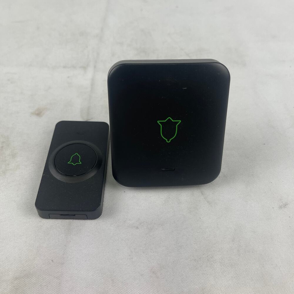 AVANTEK Model C Wireless Doorbell Chime Kit Plug-in Receiver Push Button Black
